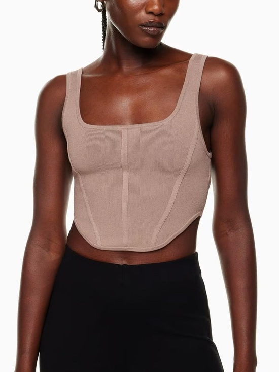 Aritzia Tops - Aritzia sculpt knit bustier tank warm taupe